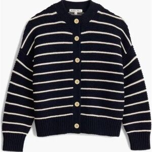 Alex Mill Nico Stripe Cardigan in Navy